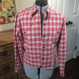 Vintage LIZ Claiborne Plaid Shirt Jacket  L